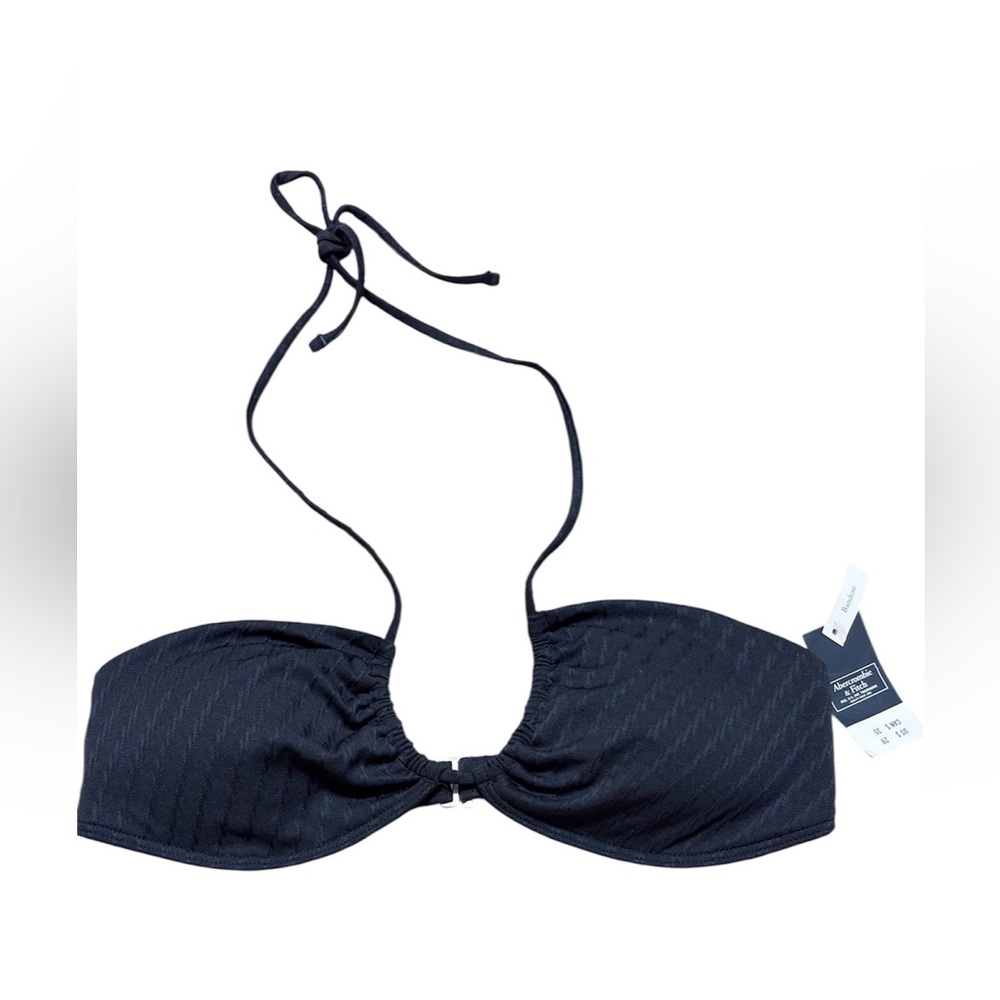 Abercrombie & Fitch Women Black Bandeau Bikini Top Halter XS NWT